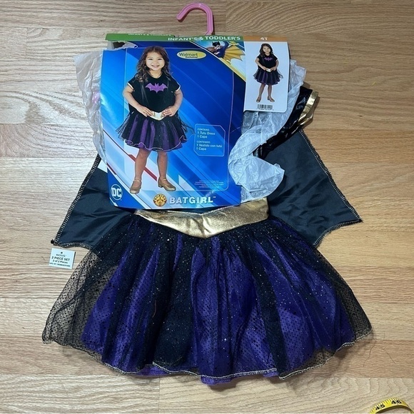 Batman Batgirl Costume NEW Black Purple Kids Halloween 4T Dress Tutu Cape - Picture 1 of 6